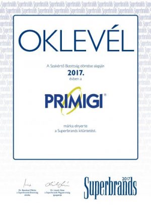 Primigi Superbrands 2017 oklevél